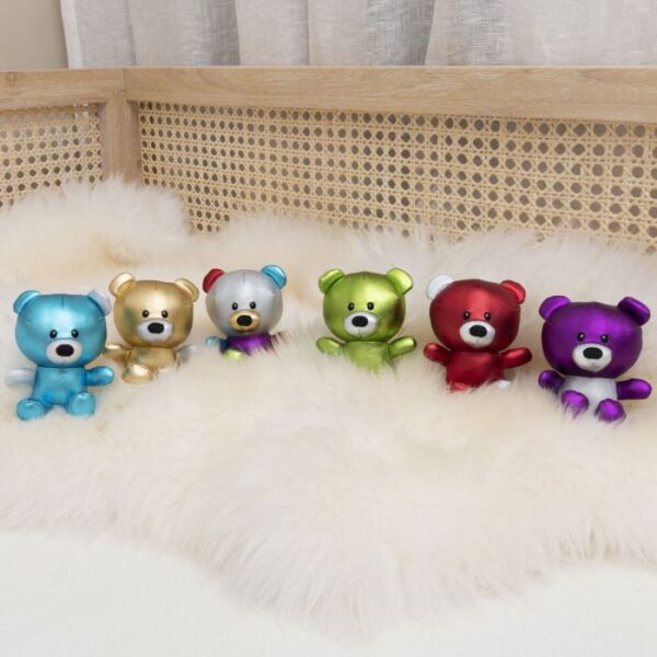 BEAR: TINY TEDDIES METALLIC SOFT TOYS BABIES INFANTS 6 COLOURS - Image 3