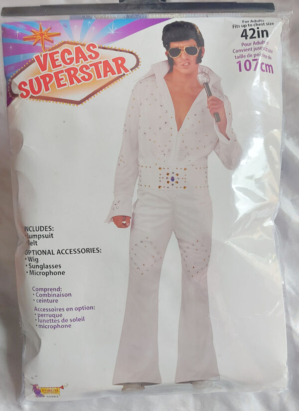 VEGAS SUPERSTAR MENS COSTUME MEDIUM - FREE GLASSES - Image 2