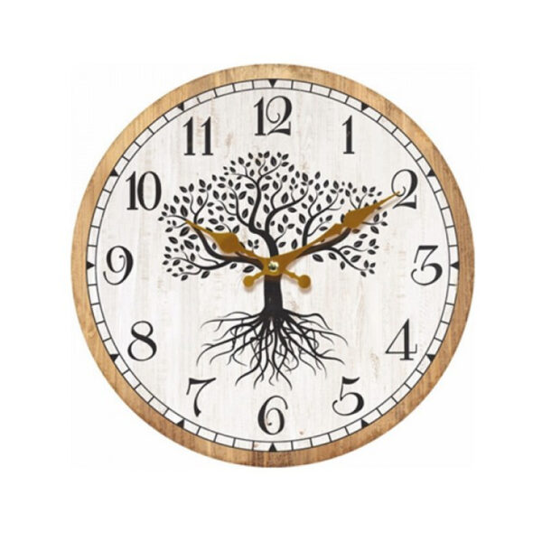 Wall Clock Wooden, Tree of Life, Home Gift - 34cm - Image 2