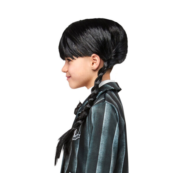 Wednesday Addams Girls Wig Halloween Costume Accessory (Netfllix) - Image 3