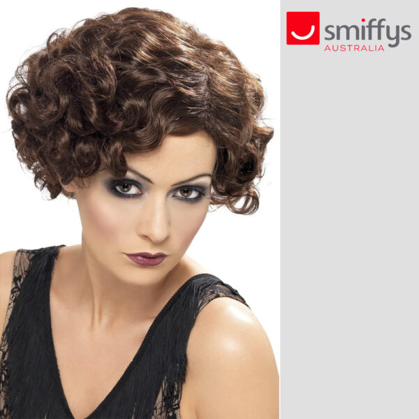 Women’s 20s Flirty Flapper Short Wig - Costume Accessory -  Brown - Image 2