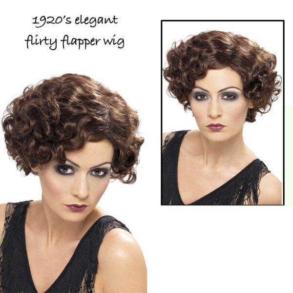 Women’s 20s Flirty Flapper Short Wig - Costume Accessory -  Brown