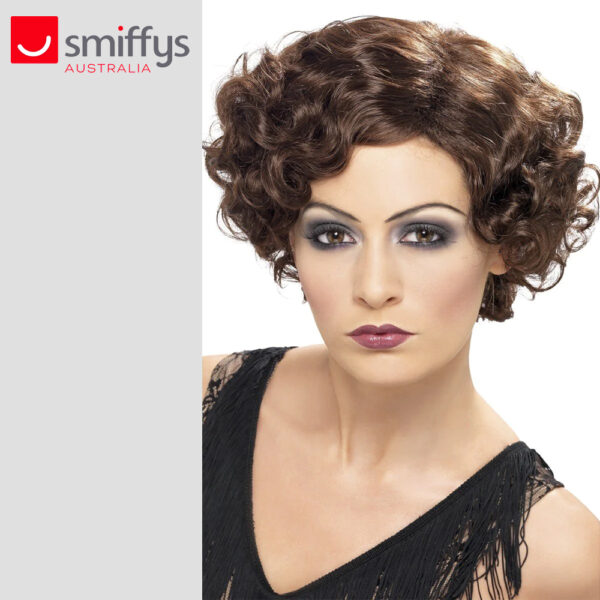 Women’s 20s Flirty Flapper Short Wig - Costume Accessory -  Brown - Image 3