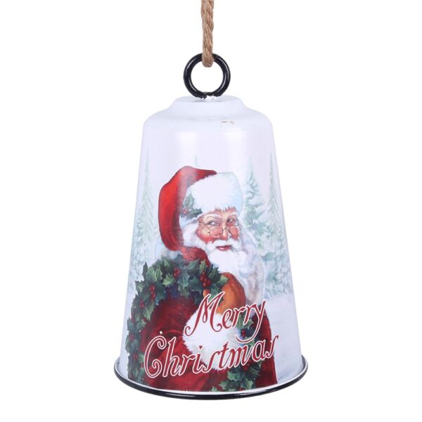 Large Metal Bell w Santa Decal 20.5 x 12.5 cm Christmas Decorative Ornament