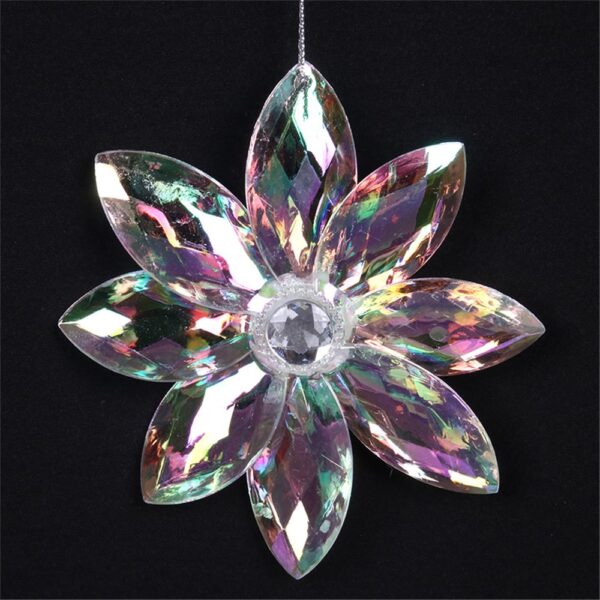 Iridescent North Pole Star Christmas Tree Decorative Hanging Ornament 12 cm