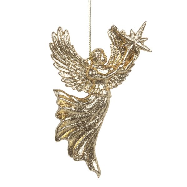 Gold Angel Christmas Tree Decorative Hanging Ornament 18 x 6 cm Set of 3