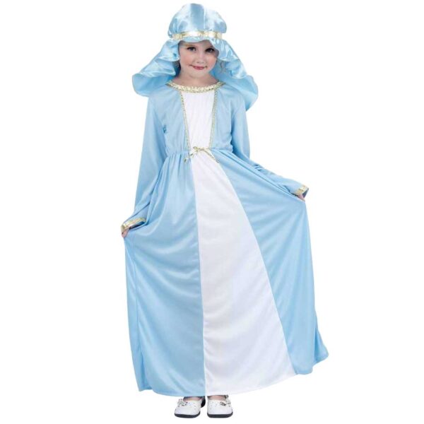 Mary Costume Child Nativity Play Christmas Religious Bible Story Book Week S: S/M - Image 2