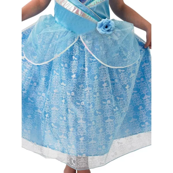 Disney Cinderella Blue Shimmer Girls Costume Dress with Tiara S: 7-8yrs - Image 3