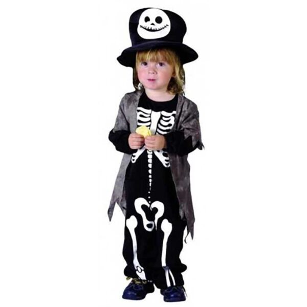 Halloween Costume Child Toddler Skeleton Jumpsuit with Hat & Vest