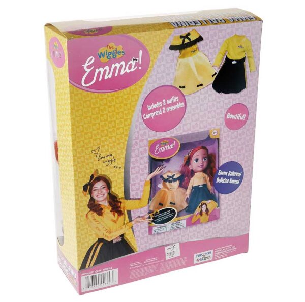 The Wiggles Emma Ballerina Doll 15" with Signature Bow & 2 Interchangeable Dresses - Image 6