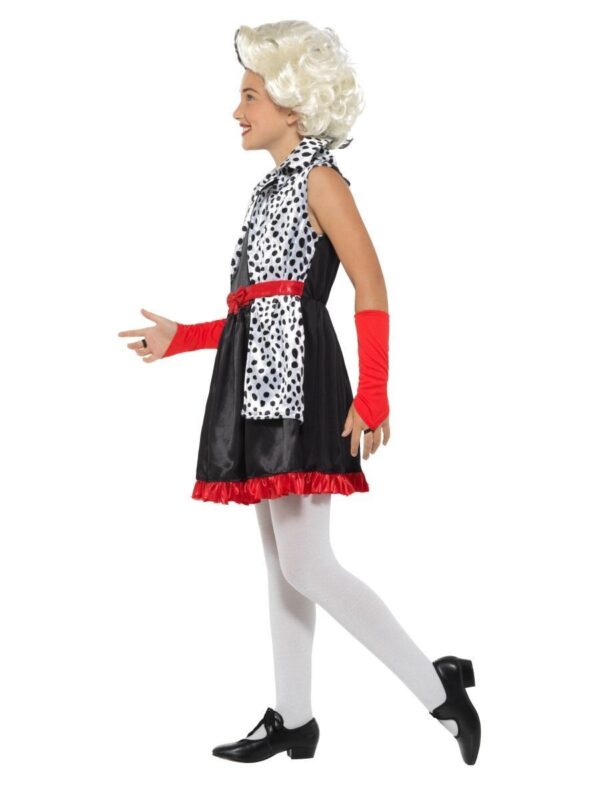 101 Dalmatians Style Evil Little Madame Girls Costume 7-9y Book Week Fancy Dress - Image 5