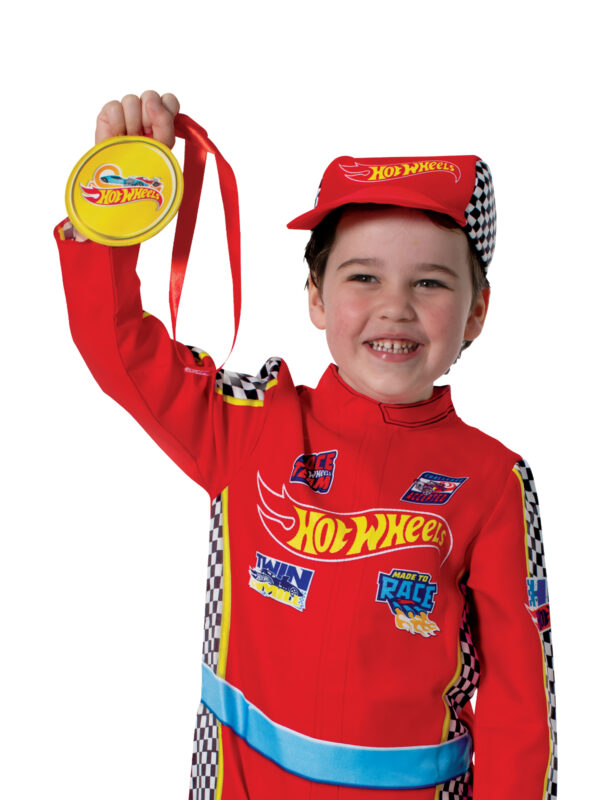 HOT WHEELS BOYS RED RACING SUIT COSTUME 3-5Y KIDS - Image 3