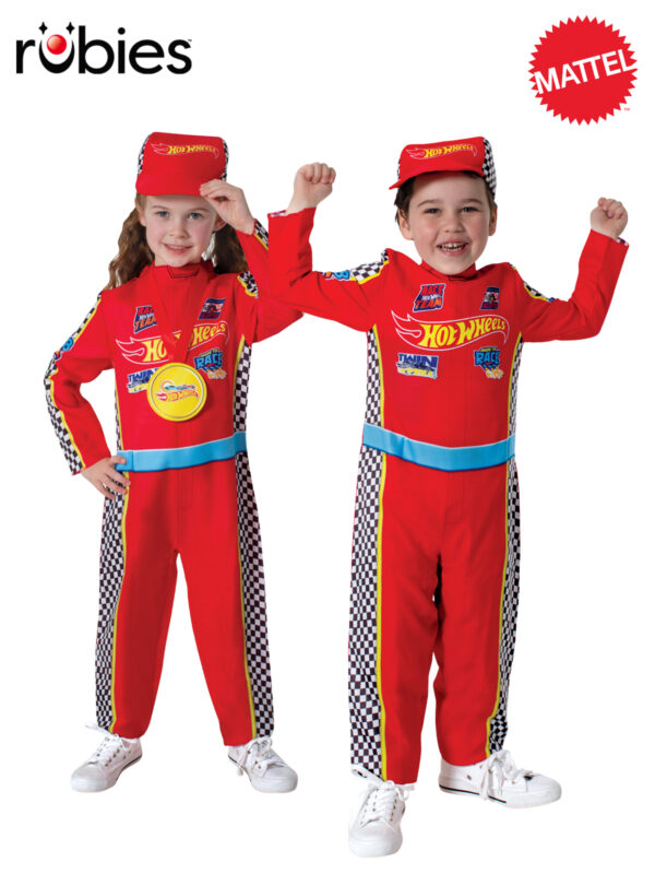 HOT WHEELS BOYS RED RACING SUIT COSTUME 3-5Y KIDS