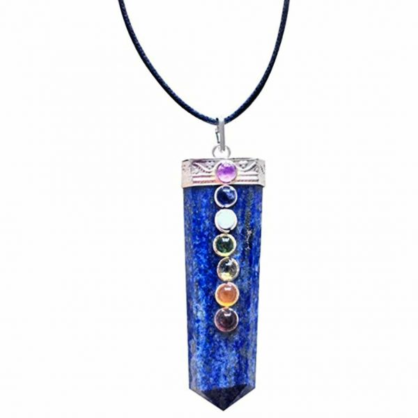 7 Chakra Lapis Lazuli Silver 22" Necklace Pendant Gemstone Healing Women Gift - Image 3