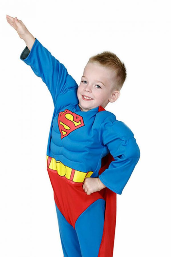 Batman 2 Superman Reversible Costume Boys Halloween Superhero Child 4-6Y DC Lic - Image 3