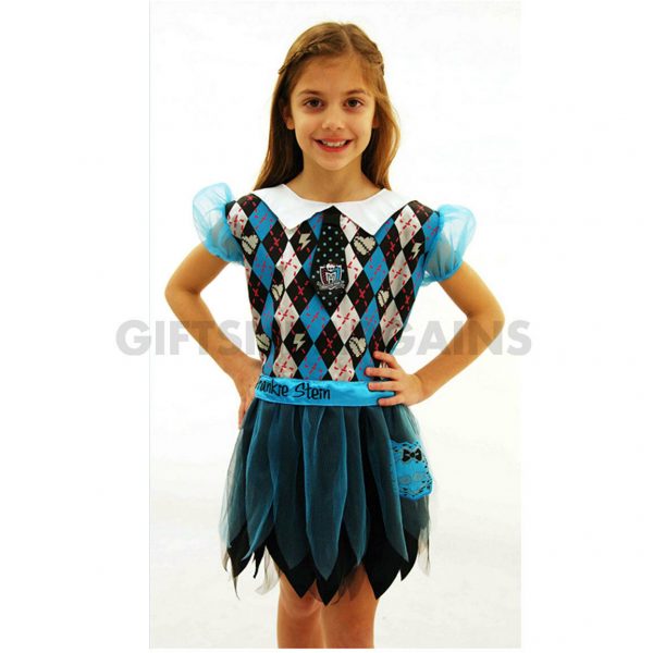 Child Girl Monster High Frankie Stein Costume Fancy Dress Glow in Dark Halloween - Image 3