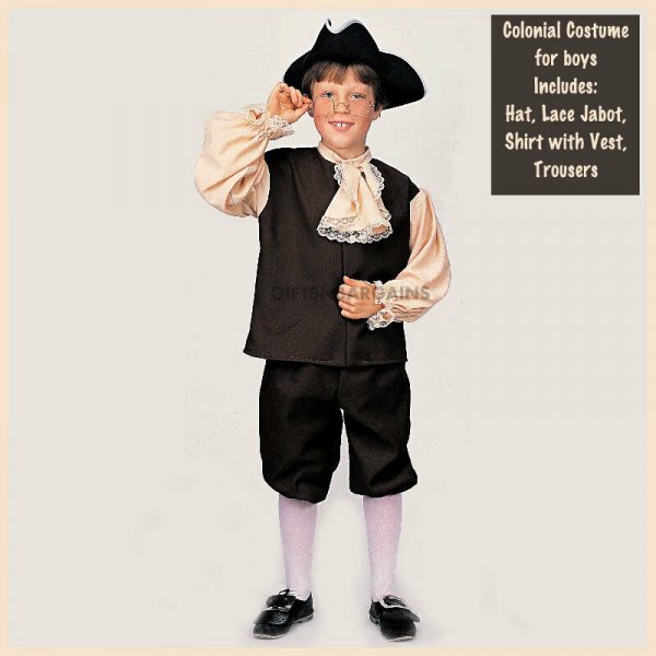 Colonial Boys Historical Child Costume American Settlers British 100 Days School