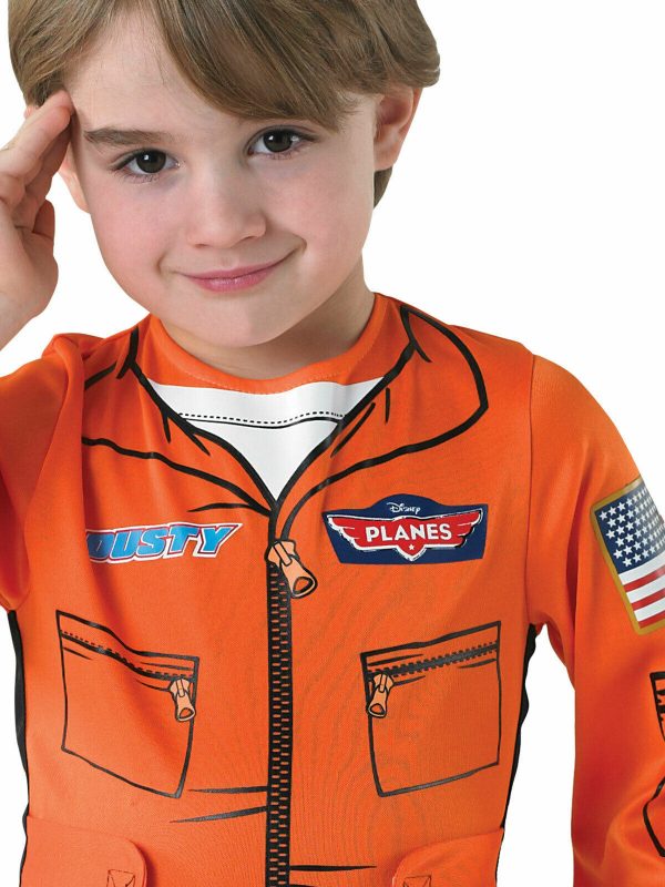 DISNEY PLANES DUSTY BOYS COSTUME PILOT FLIGHT SUIT UNIFORM BOYS CHILD S: SMALL - Image 4