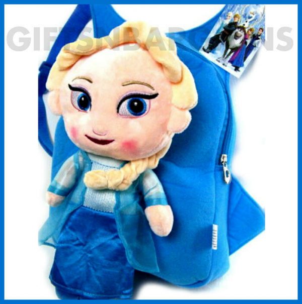 Disney Frozen Plush Doll Elsa Anna Backpack Kids Toddlers Kinder Bag Xmas Gift - Image 3