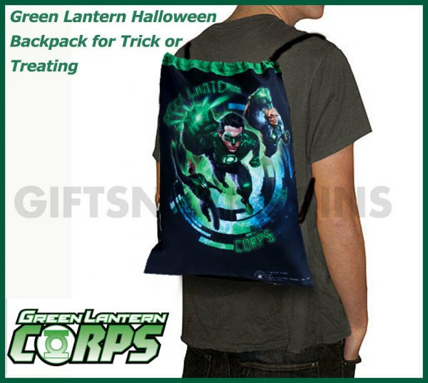 Green Lantern Halloween Backpack Superheroes Justice Boys Trick Treat Bag Hal