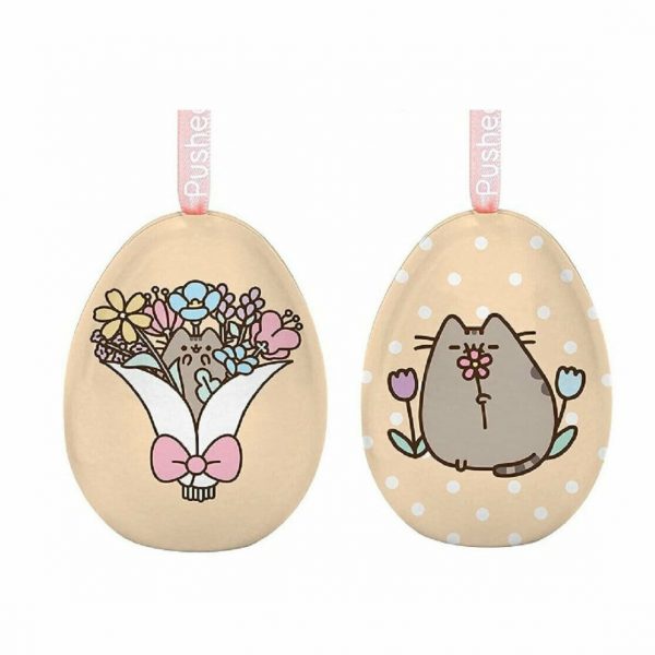 Gund Pusheen Set of 2 Bouquet Flower Egg Ornament Christmas Hanging Decoration - Image 3