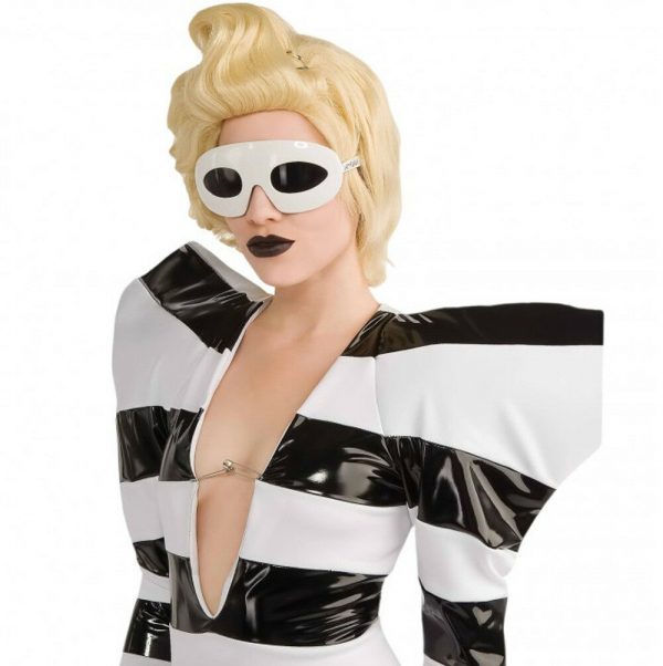 Lady Ga Ga Gaga Costume Glasses White Retro Lunettes Specs Accessory POP star