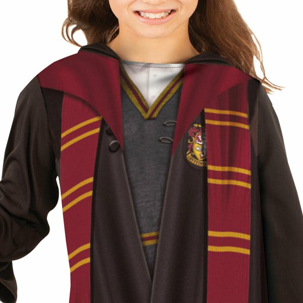 Licensed Harry Potter Hermione Granger Hooded Robe Wand Girls Costume Set 9+ - Image 3