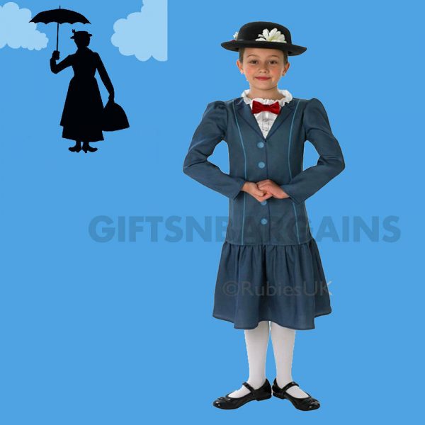 Mary Poppins Costume Girl English Nanny Victorian Maid Hat Fancy Dress Book Week - Image 4