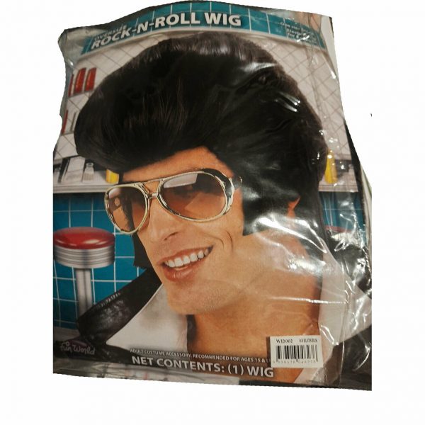 Mens Elvis Presley Oversize Wig RocknRoll King  Black Quiff 1950 50s 60s Grease - Image 4