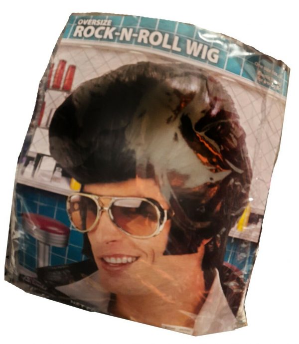 Mens Elvis Presley Oversize Wig RocknRoll King  Black Quiff 1950 50s 60s Grease - Image 5