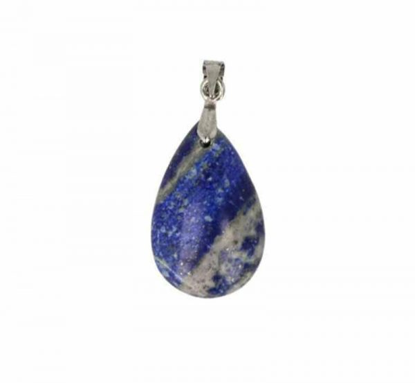 Natural Lapis Lazuli Gemstone Pendant 20" Tear Drop Necklace Blue Chakra Healing - Image 3