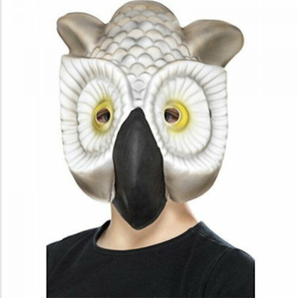 Owl Costume Face Mask Barn Bird Harry Potter Latex Halloween Kids Adult One size