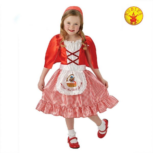 RED RIDING HOOD DELUXE COSTUME FAIRY TALE BOOK WEEK GIRLS FANCY DRESS CHILD 9-10 - Image 3