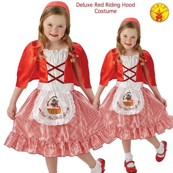 RED RIDING HOOD DELUXE COSTUME FAIRY TALE BOOK WEEK GIRLS FANCY DRESS CHILD 9-10