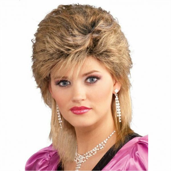 SALON Style Blonde Costume Wig 80s 1980s Fringe Layered Wavy Hair Star Celebrity - Image 3