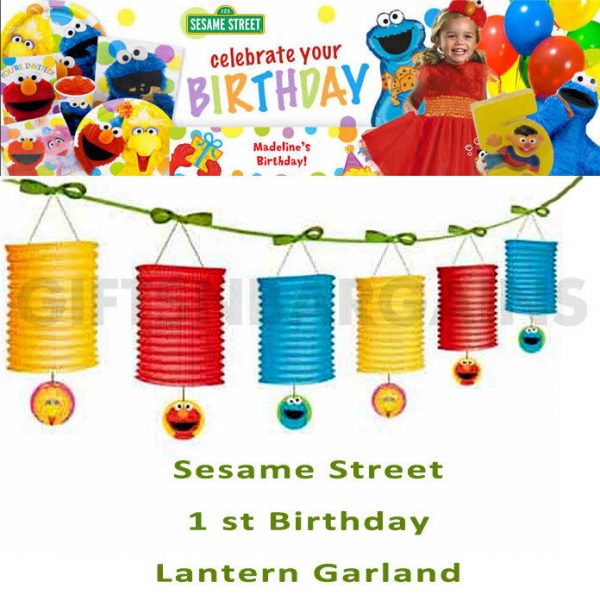 SESAME STREET 1ST BIRTHDAY PARTY HANGING LANTERN GARLAND DECORATION STRING KIDS