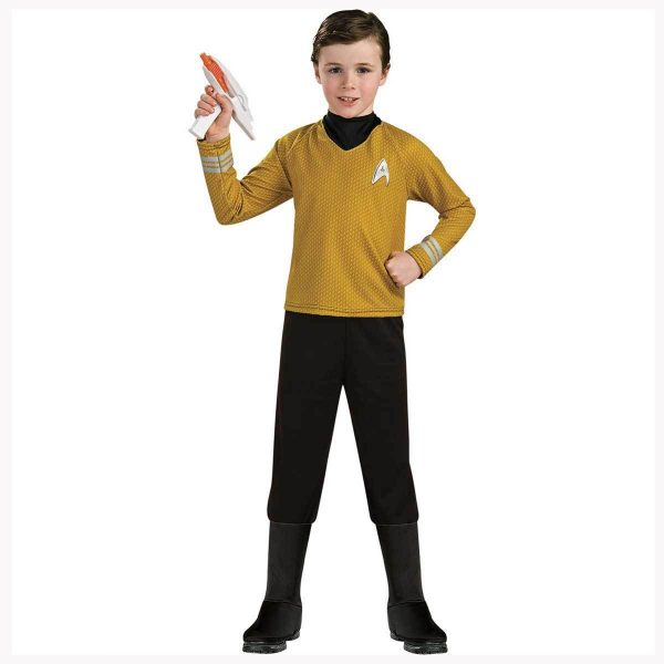 STAR TREK CAPTAIN KIRK BOYS GOLD SPACE COSTUME & PHASER GUN SOUNDS TOY CHILD 5+ - Image 5