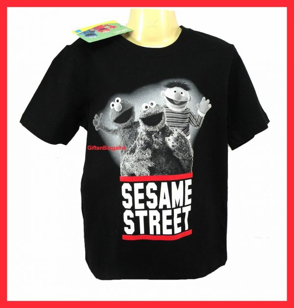 Sesame Street Elmo Cotton T Shirt Top Kids Black Green Child Sizes 3-6y Boys Tee - Image 4