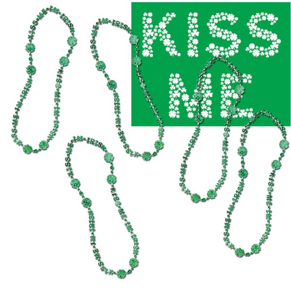 St Patricks Day Kiss Me I’m Irish Beads Party Necklace Paddy Pats Jewellery SALE