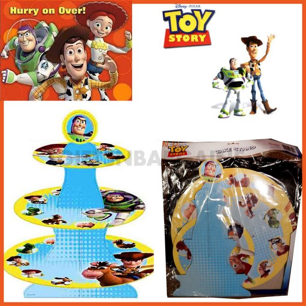 TOY STORY CUP CAKE STAND 3-TIER BOYS BIRTHDAY PARTY SUPPLIES* HOLDS 24 or 50*