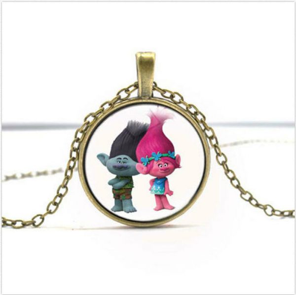 Trolls Chain Branch Poppy Necklace Pendant Girl Costume Jewellery Gemstone Cameo - Image 6