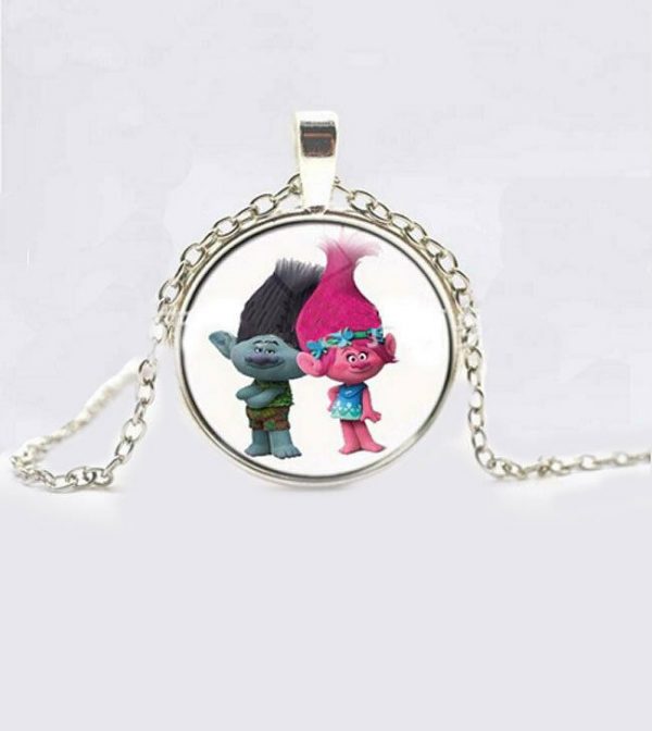 Trolls Chain Branch Poppy Necklace Pendant Girl Costume Jewellery Gemstone Cameo - Image 7