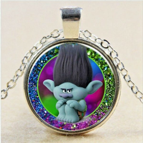 Trolls Chain Branch Poppy Necklace Pendant Girl Costume Jewellery Gemstone Cameo - Image 8