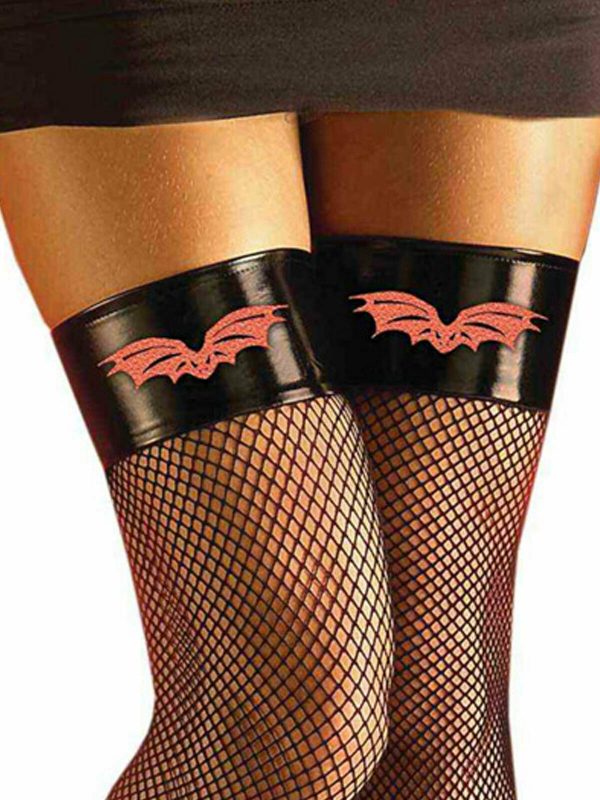 Vampiress Womens Thigh High Fishnet Stockings Cosplay Halloween Gothic SEALED - Image 3