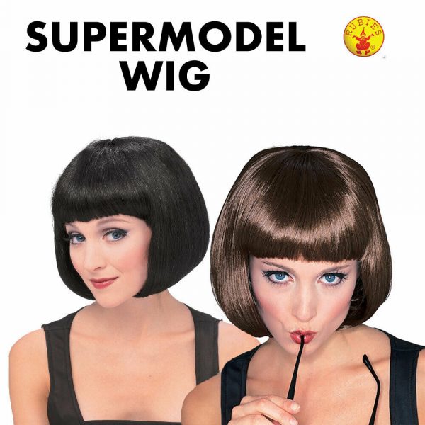 60s 70s Super Model Bob Hair Wig Costume Accessory Disco Flapper Adult Women