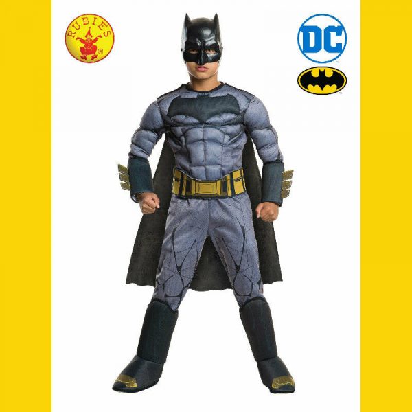 Batman Deluxe Costume Boys Warner Bros Dawn of Justice Halloween Superhero Child