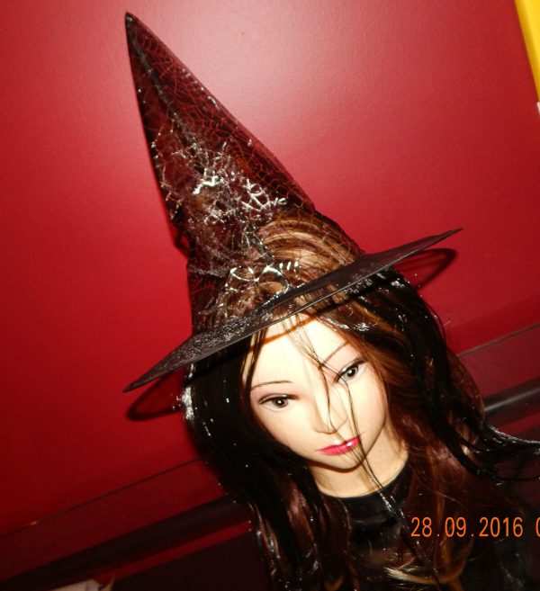 Black Silver Glitter Witch Hat Hair Halloween Costume Accessory Girl Child Kid - Image 4