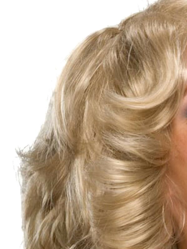 Blonde Costume Wig 1970s 70s Charlies Angels Farrah Fawcett Wavy Hair Feathered - Image 3