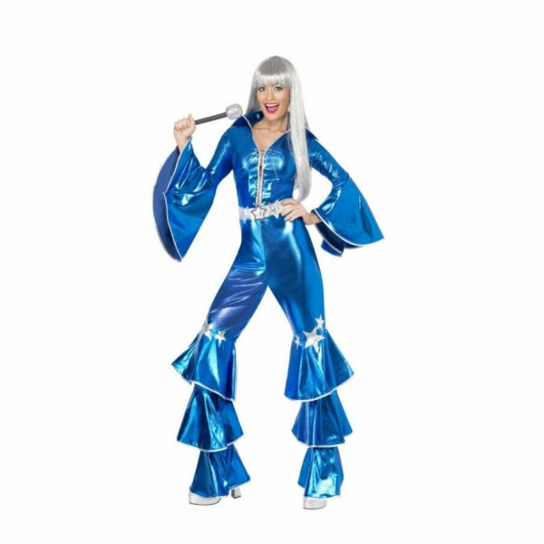 Blue Dancing Dream 70s ABBA Costume Pop Star 1970 Disco Fancy Dress - Image 3