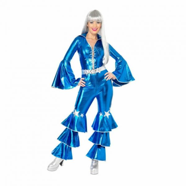 Blue Dancing Dream 70s ABBA Costume Pop Star 1970 Disco Fancy Dress - Image 4